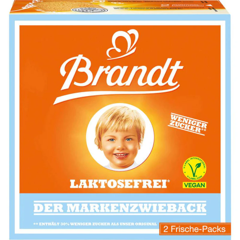 Brandt Zwieback Laktosefrei, Vegan 225g / 7.93oz