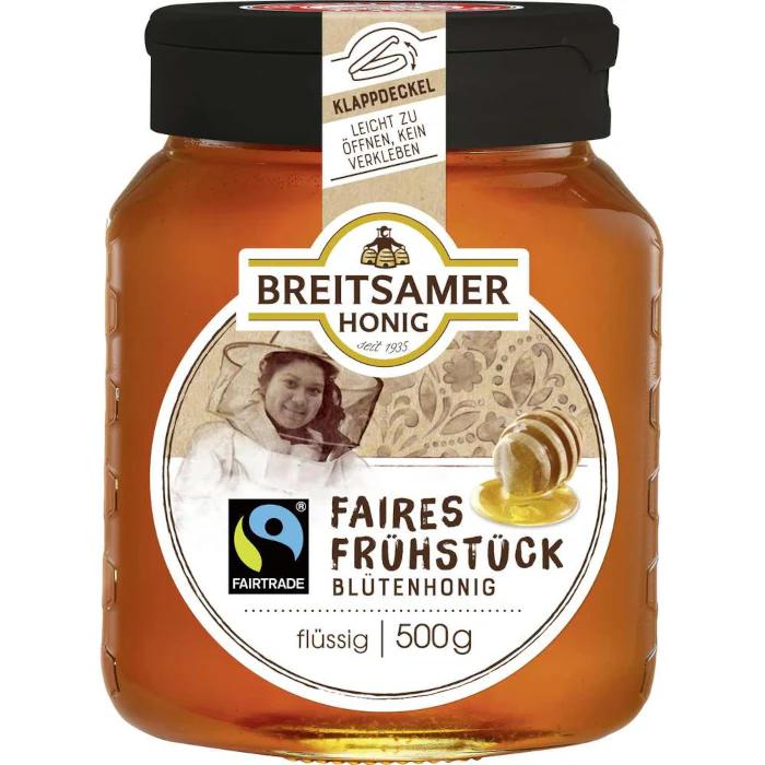 Breitsamer Faires Frühstück Blütenhonig, flüssig 500g / 17.63oz