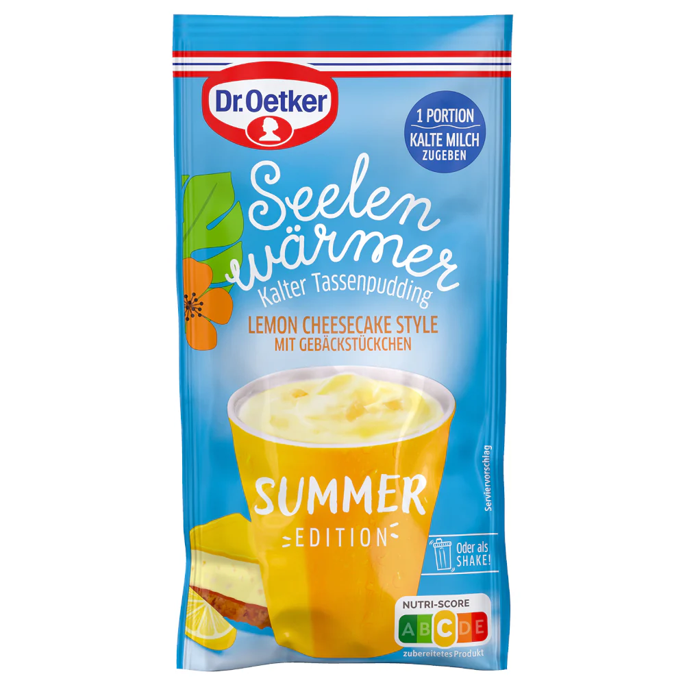 Dr. Oetker Seelenwärmer Lemon Cheesecake Style, kalter Tassenpudding 45g