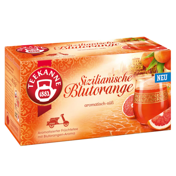 Teekanne Ländertee Sizilianische Blutorange 18 Teebeutel